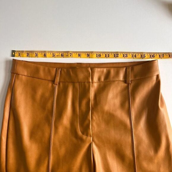 7 For All Mankind Camel Faux Leather Lined Front Stitched Leather PantSize Large - Picture 9 of 14